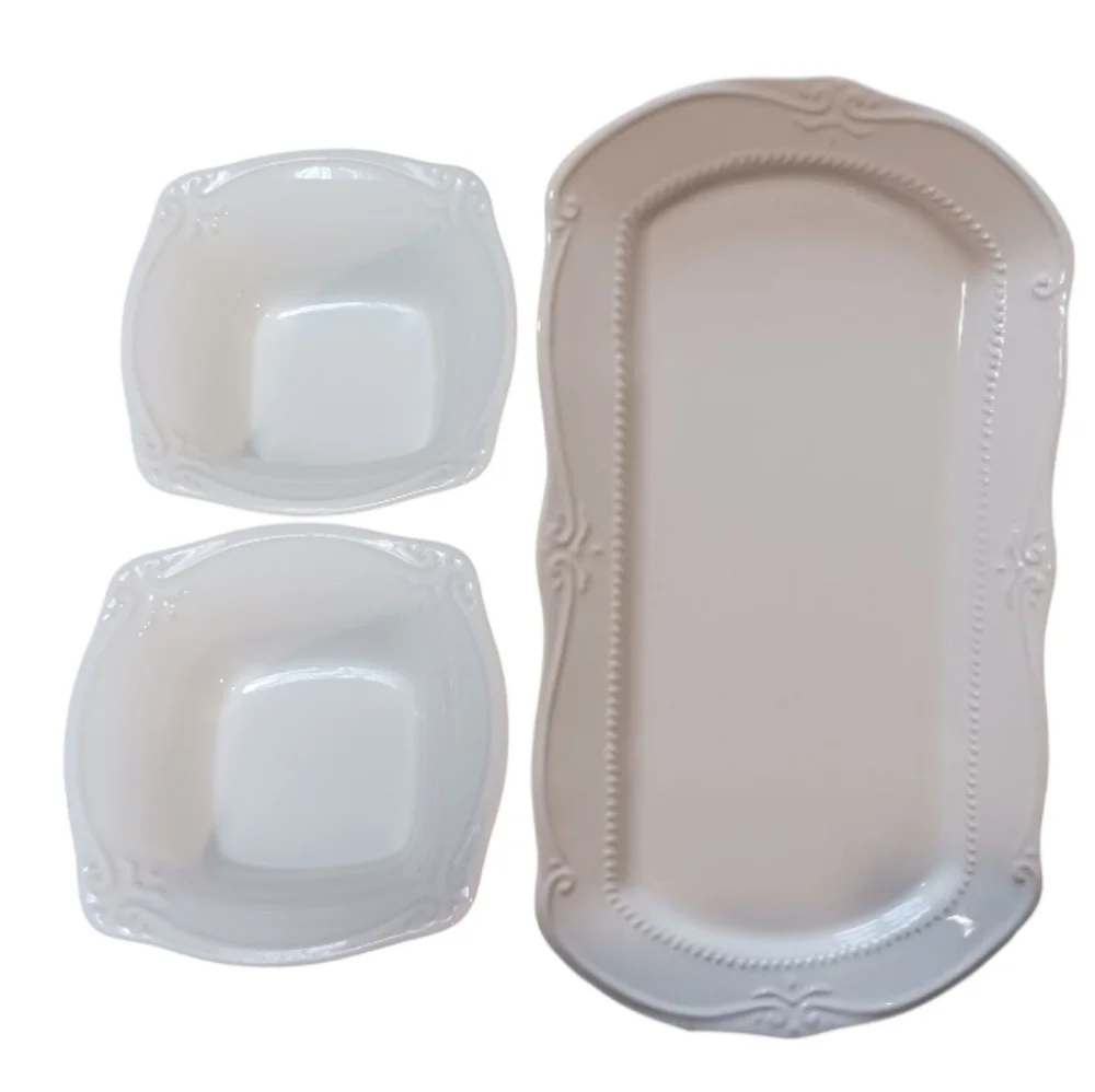 Southern Living Gallery Collection 3-PC Serveware Set Bowls Platter